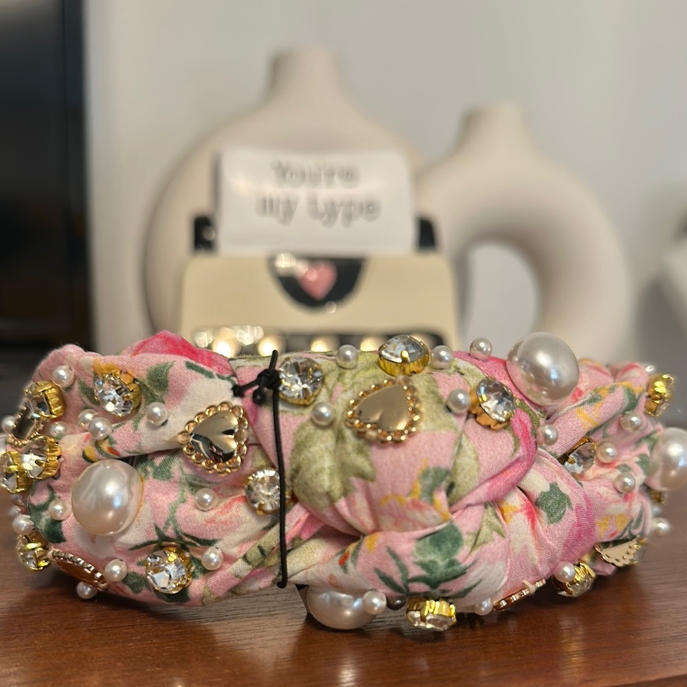 Floral Pink Embellished Headband